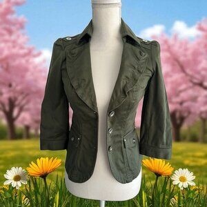 WHITE HOUSE BLACK MARKET Olive Green Jacket Blazer Size 00